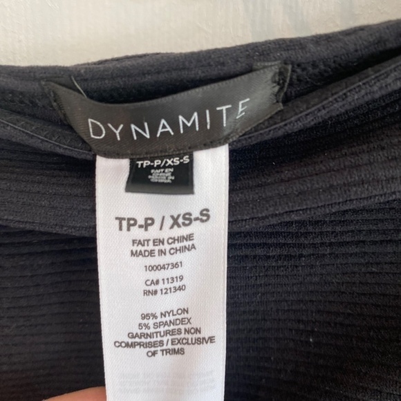 Dynamite Ribbed Strapless Bandeau Black XS - Picture 3 of 4